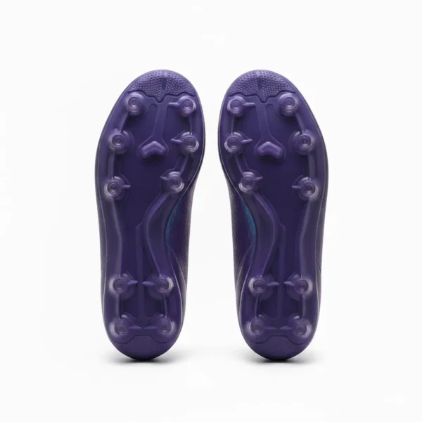 Vortex Elite moradas abajo Botas moradas con cordones y calcetín vistas por abajo para adultas.