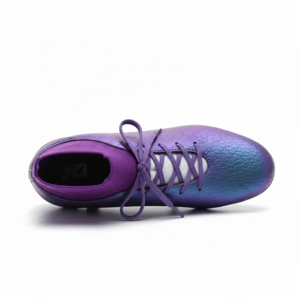 Vortex Elite moradas arriba Botas moradas con cordones y calcetín vistas desde arriba para adultas