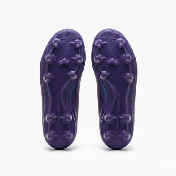 Botas moradas con cordones vistas desde abajo para adultas.